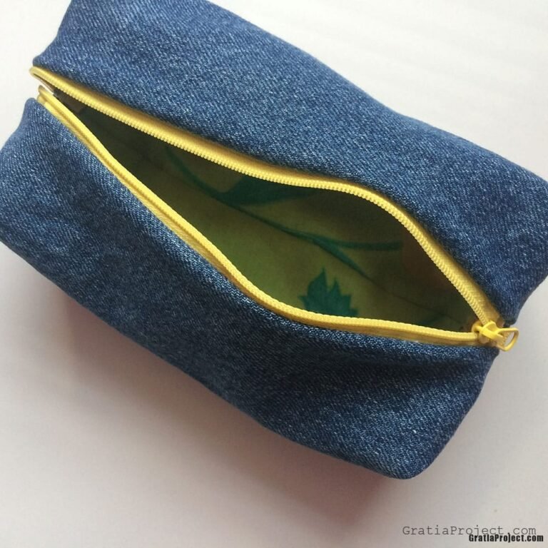 Boxy Denim Pencil Case Sewing Project – Gratia Project