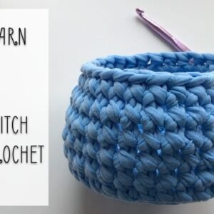 T-Shirt Yarn Basket (With Cross Stitch Single Crochet)