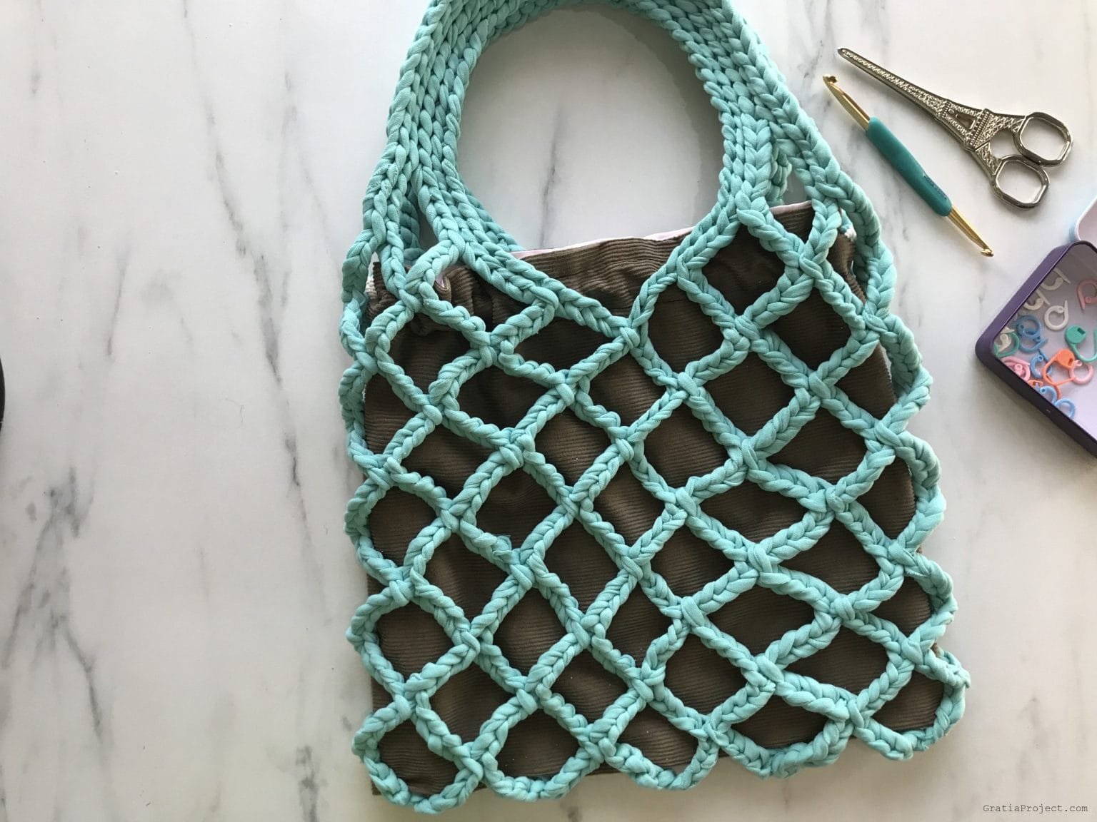 Crochet Net Bag (Mesh Bags) Tutorial Gratia Project