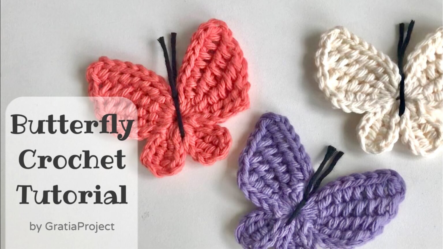 Butterfly Crochet Tutorial | Tunisian Butterfly Applique – Gratia Project