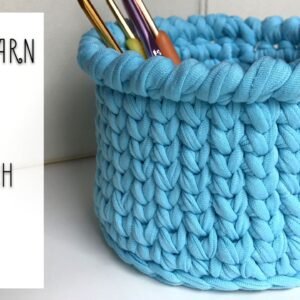 T-Shirt Yarn Crochet Basket Knit Stitch