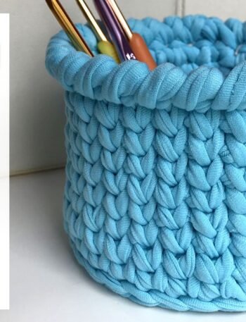 T-Shirt Yarn Crochet Basket Knit Stitch