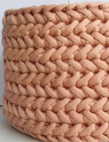 herringbone stitch crochet basket tutorial