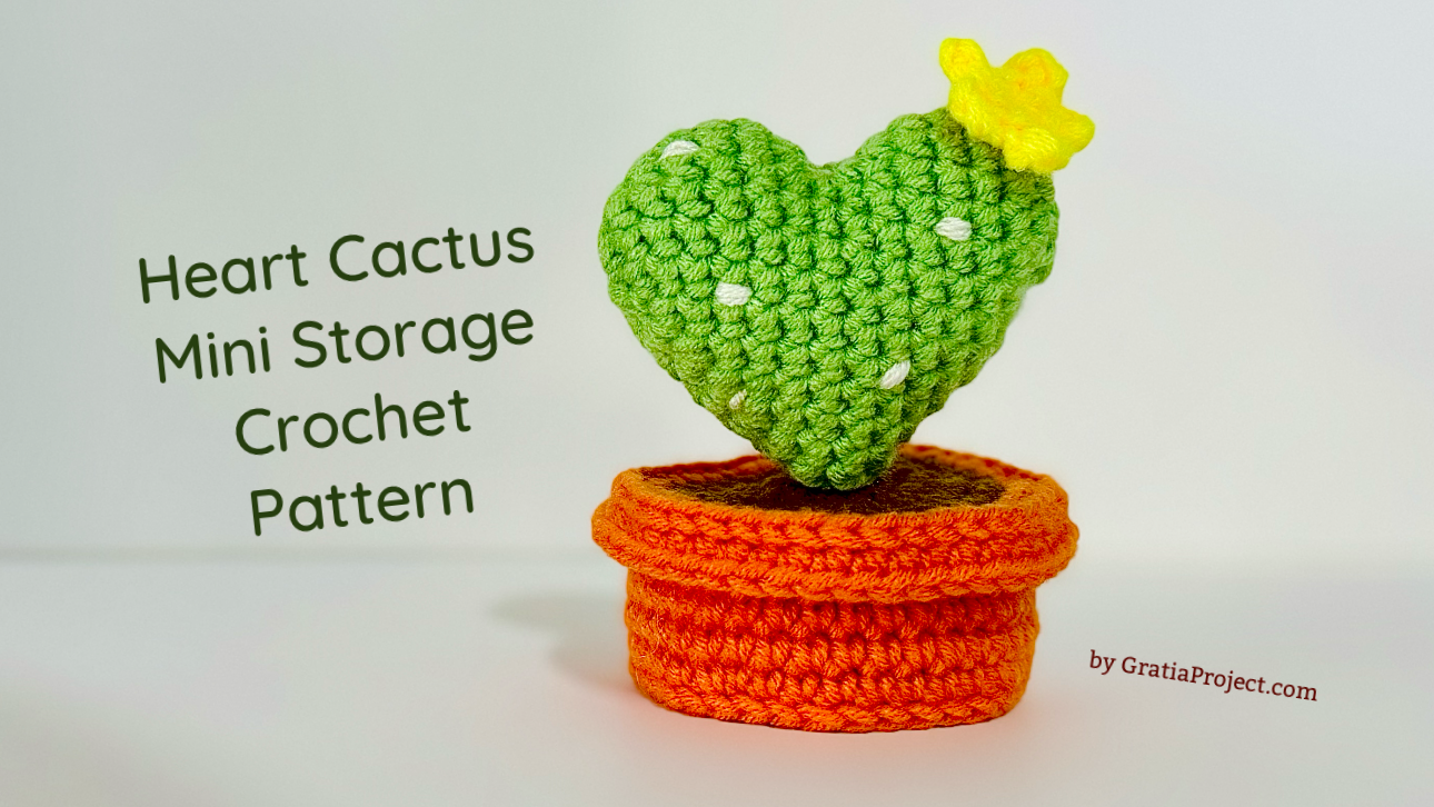 Heart Cactus Mini Storage Crochet Pattern