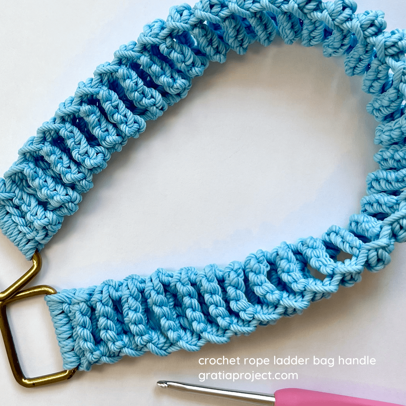 crochet cord rope ladder bag handle