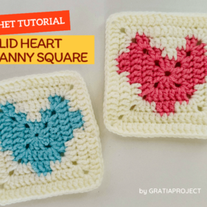 Crochet Solid Heart Granny Square | Step-by-step Crochet Along