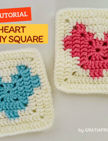 Crochet Solid Heart Granny Square | Step-by-step Crochet Along