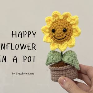 Crochet Happy Sunflower in A Pot