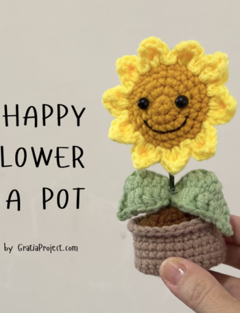 Crochet Happy Sunflower in A Pot