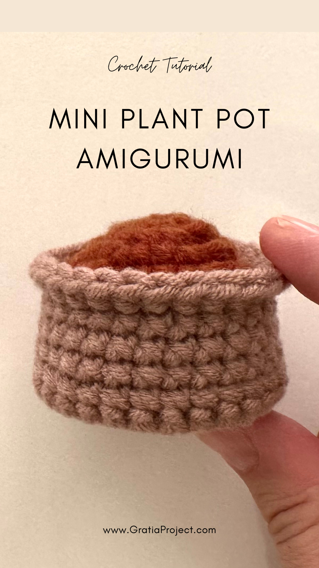 Crochet Mini Plant Pot Amigurumi Tutorial | Step-by-step Crochet Along