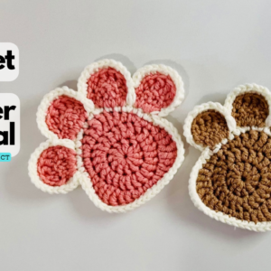 Paw Crochet Coaster Tutorial