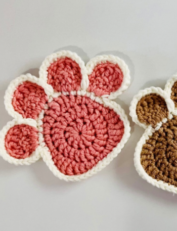 Paw Crochet Coaster Tutorial