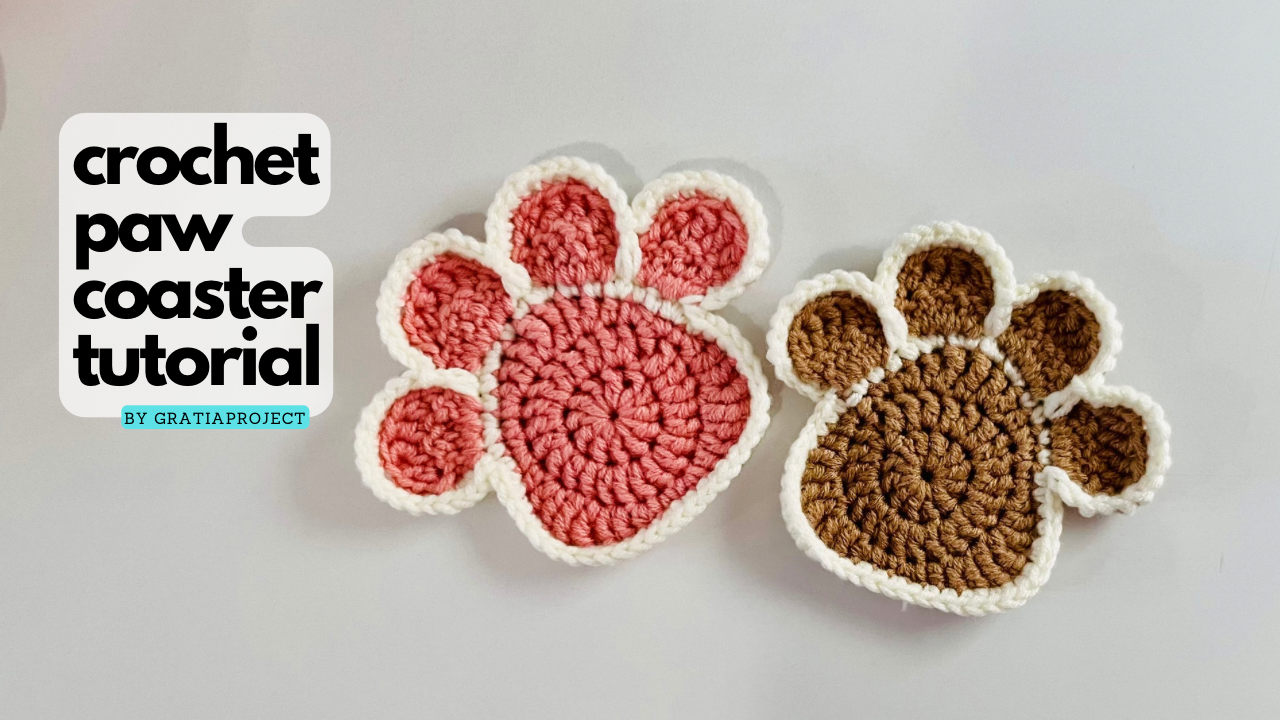 Paw Crochet Coaster Tutorial